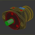 Industrial Hydraulic Motor With Flange Mount Cylindrical Body And Metal Construction