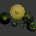 Green Glassware Collection With Various Shapes And Wooden Stoppers For Decor And Storage