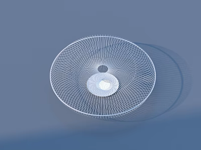 White Metal Mesh Circular Kitchen Strainer With Central Base For Home Use 3d model