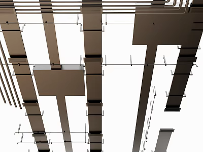 Modern Ceiling Installed Air Conditioner Air Outlet With Metallic Frame And Mounting Structure 3d model