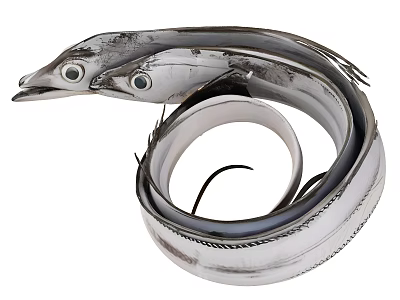 Silver Aquatic Eels Coiled in Spiral Shape Sculptural Metallic Design With Graceful Curves 3d model
