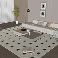 Modern Sofa Coffee Table Combination Multi-person Sofa Coffee Table Fruit Plate Sofa Single Sofa Leisure Chair 3d model
