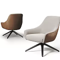 Modern Armchair Designs Brown Beige Upholstered With Black Metal Star Base