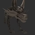 Mechanical Dinosaur Model With Horns And Detailed Robotic Structure 3d model