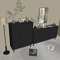 Modern Black Cabinet Whole Cabinet Sideboard Cabinet Balcony Cabinet Locker Entrance Cabinet Bucket Cabinet Side Cabinet Bookcase 3d model