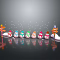 Snowman snowman snow children snow fox winter scene that animation character animation character 3d model