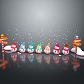 Snowman snowman snow children snow fox fox winter scene that animation character animation character 3d model