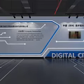 Hi Tech Digital Exhibition Hall With Interactive Large Screen And Futuristic Design 3d model