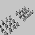 Colorful Rabbit Figurines in Assorted Colors Displayed on Black Background