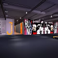 Modern Fitness Gym Interior With Orange J Shaped Dumbbell Logo And Glass Walls
