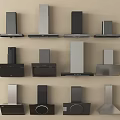 Modern Kitchen Range Hoods Various Styles And Metallic Finishes For Kitchens 3d model