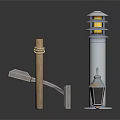 Outdoor Lamp Post Designs With Metal Layered Structure Wooden Post And Lantern Light