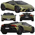 Lamborghini Olive Green Off Road Sports Car With Black Wheels Red Brake Calipers Exterior Design
