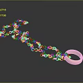 Jewelry Piece Featuring Silver Chain And Gold Ring On Dark Background With Reflection 3d model