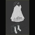 Women's Spaghetti Strap Floral Pattern Dress With Ruffled Hem Gray Trim And Black Ankle Boots