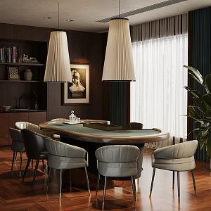 Modern Home Entertainment Room Poker Table Board Game Texas Poker Table Entertainment Table and Chair 3d model