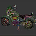 Vintage Black Motorcycle With Windshield Leather Seat And Spoked Wheels Design