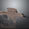 Pink Rifle With Scope Orange Accents Black Barrel And Modern Design