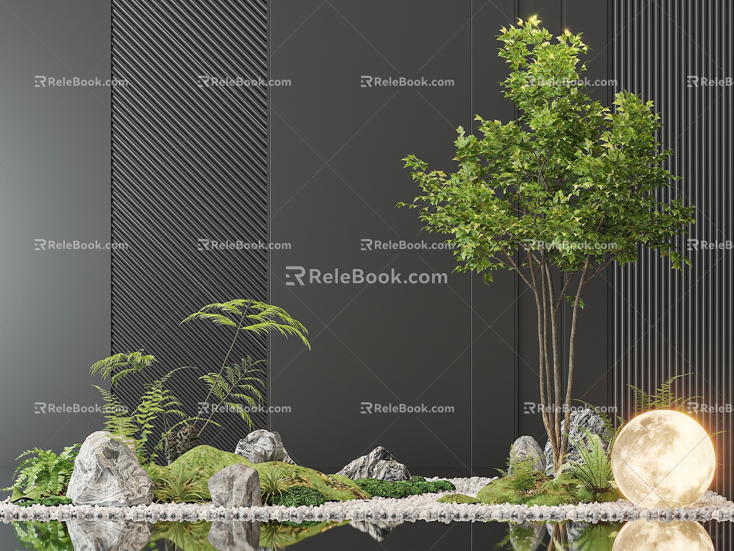 Modern landscape sketch plant landscape 3d model