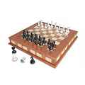 Wooden Chessboard with Black and White Chess Pieces for Classic Strategy Board Game Entertainment
