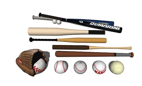 modern baseball bat baseball 3d model