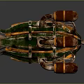 Unique Green Weapon With Brown Ammunition Cartridges And Mechanical Parts 3d model