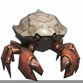 Detailed Crab With Textured White Shell And Brown Claws On Black Background