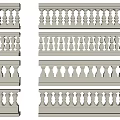 Various Architectural Balustrades Featuring Different Baluster Designs for Building Projects