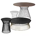 Modern Coffee Tables With Metal Wireframe Bases And Round Table Tops Design