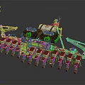 Green Agricultural Multi Row Planter Machine with Seed Units and Storage Tank for Farm Planting