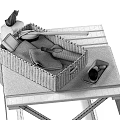 Stylish Bathroom Accessories Set With Woven Basket Soft Towels And Wooden Brush