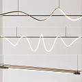 Modern Wavy Chandelier With White Light And Metal Frame For Interior Design