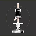 Laboratory Microscope Featuring Metal Frame White Base Black Eyepiece And Adjustable Knob 3d model
