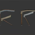 Padded Stools Furniture With Blue Floral Patterns Beige Seats And Metal Frames