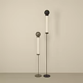 Modern Minimalist Floor Lamps With Two Different Heights White Cylinder And Black Gold Bases