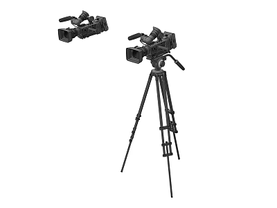 High Quality Digital Camcorders With Tripod Mounted And Standalone Video Recording Devices 3d model