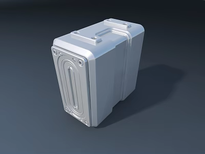 White Rectangular Storage Container 3D Rendered With Top Handle And Side Grooves 3d model