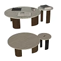 Quiet Wind Tea Table Combination Tea Table Side Table Mother Tea Table Wood Stone Ornaments Middle Ancient Silence 3d model