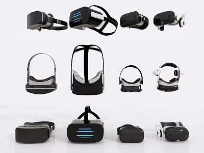 Smart VR Headsets Various Models With Modern Design And Wireless Features 3d model