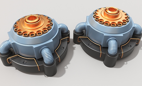 cylinder hard surface mechanical steam age high-tech industrial parts 3d model