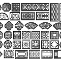 New Chinese Style Hollow Window Carved Pattern Hollow Window Grillwork Wall Grillwork Window Antique Leaking Window Pane Decorations 3d model