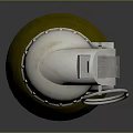 Grenade Weapon With White Top Green Bottom Grid Texture And Metal Fuse