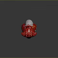 Red Modern Motorcycle With Transparent Windscreen Green Rim Tires And Stickers