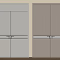 Modern Double Doors Design With Light And Dark Wood Tones Metal Handles For Home Interior