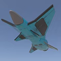 Modern Blue Fighter Jet With Cockpit Aerodynamic Wings And Sleek Design