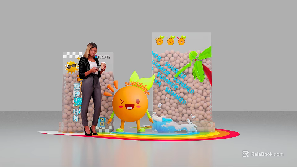 Sunshine Themed Snack Packaging With Smiling Character And Beans 3d model 
