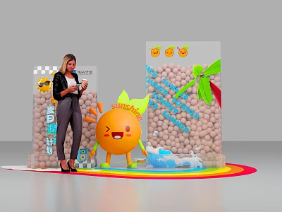 Sunshine Themed Snack Packaging With Smiling Character And Beans 3d model