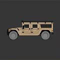 Golden Hummer SUV with Roof Rack and Spotlights in Off Road Style