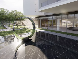 Modern City Sculpture Waterscape Sculpture Abstract Sculpture Alien Sculpture Park Sculpture Landscape Sculpture 3d model