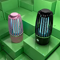 Modern Pink And Black Mosquito Killer Lamps On Green Cube Background